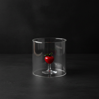 Bicchiere con soggetto in vetro
