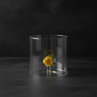 Bicchiere con soggetto in vetro