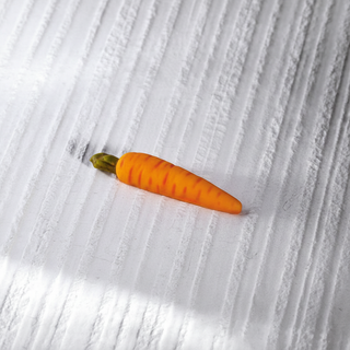 Carota decorativa su cemento bianco