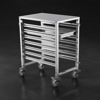 Chariot Inox AISI 304 pour 7 Bacs Gastronorm 1/1