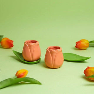 Set Balvi Tulip Teetassen Keramik 100 ml Handbemalt