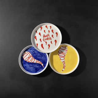 400GON | PIATTINO DA 21 CM CON BORDINO IN CERAMICA - VARI DECORI