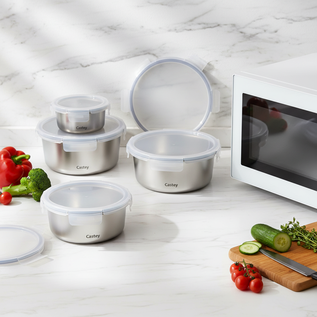 CASTEY | CONTENITORI INOX  PER MICRONDE CON COPERCHIO ERMETICO