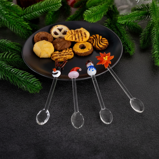 Cucchiaini Caffè Natalizi Vetro Set 4