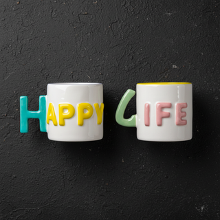 Set of 2 Espresso Cups Stoneware 100 ml WD