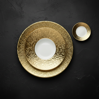 Teller Porzellan Infinity Gold mit Goldrand 30 cm