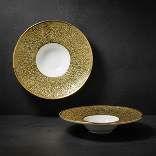 Teller Porzellan Infinity Gold mit Goldrand 30 cm
