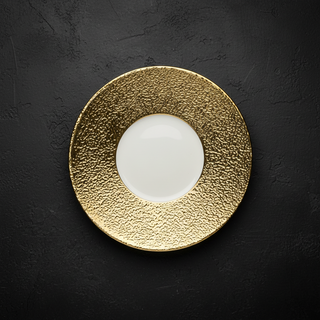 Teller Porzellan Infinity Gold mit Goldrand 30 cm