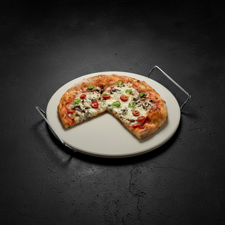 Pizzastein Kesper 33 cm mit Metallständer