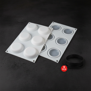 Kit Tarte Ring Silikomart 6 Anneaux Ø 8 cm Silicone