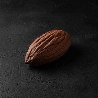 Mandorla cioccolato singola su cemento nero