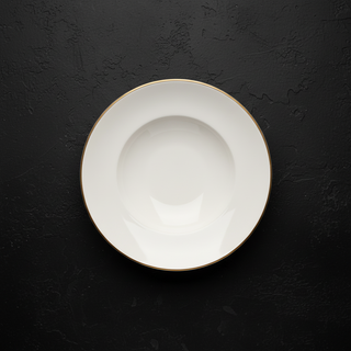 Piatto Porcellana Filo Oro Table Top Made Italy