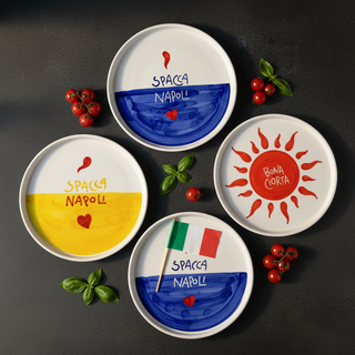 400GON | PIATTINO DA 21 CM CON BORDINO IN CERAMICA - VARI DECORI