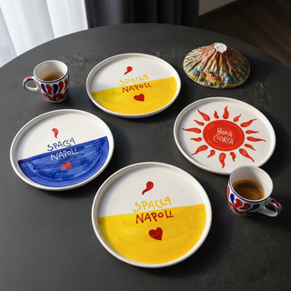 400GON | PIATTINO DA 21 CM CON BORDINO IN CERAMICA - VARI DECORI