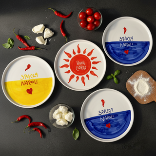 400GON | PIATTINO DA 21 CM CON BORDINO IN CERAMICA - VARI DECORI