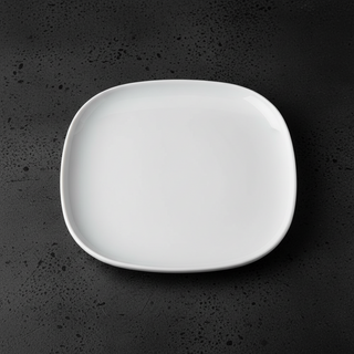 Assiette Plate Carrée Iron Blanc Fraîcheur Porcelaine