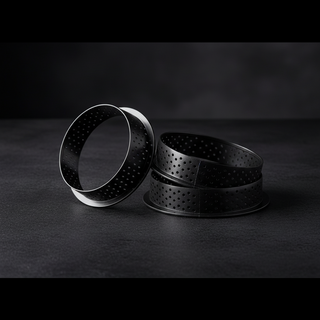 Perforated Tarte Ring Ø 10 H 2cm - Set of 4