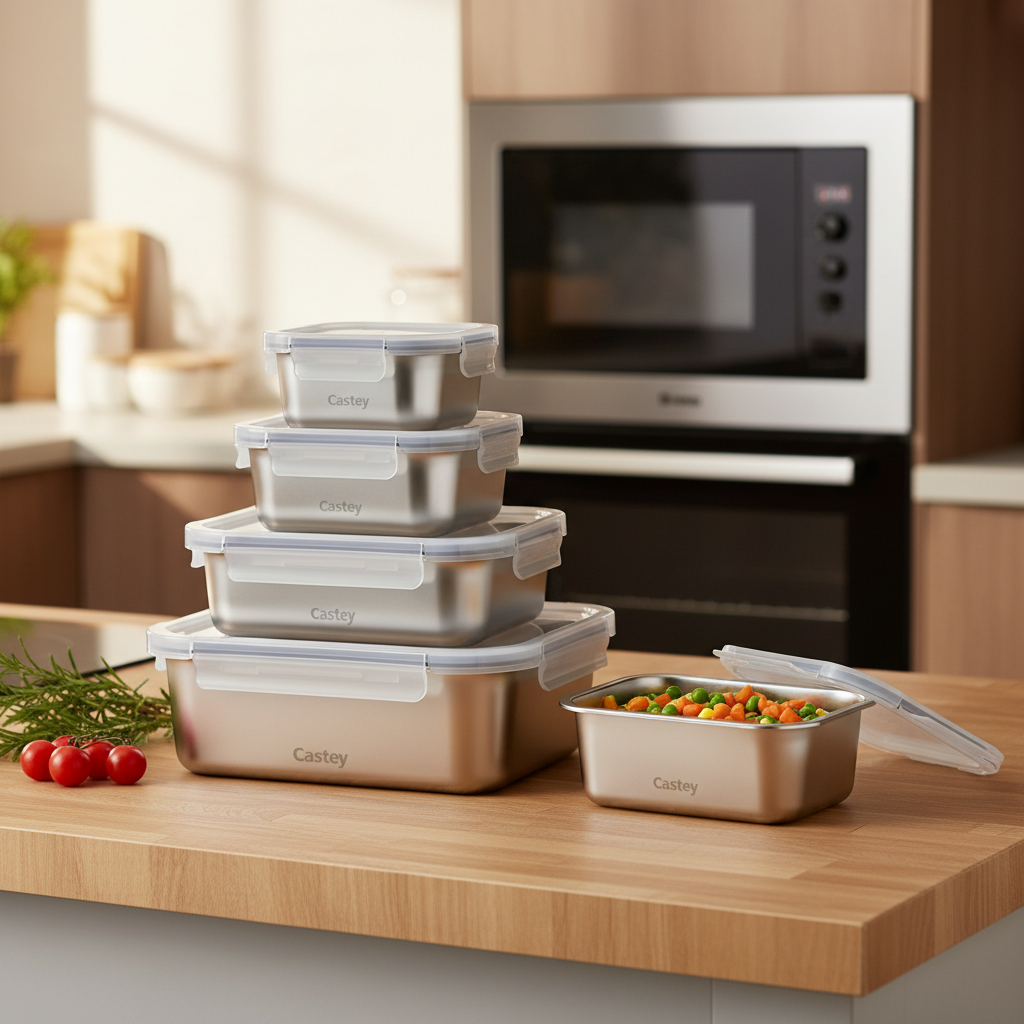 CASTEY | CONTENITORI INOX  PER MICRONDE CON COPERCHIO ERMETICO