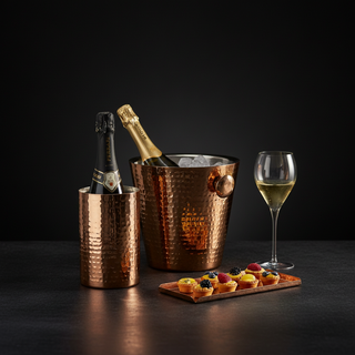 Leone Hammered Copper Ice Bucket 23 cm