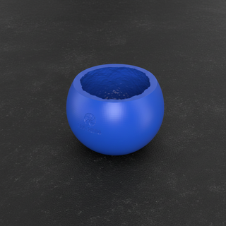 Stampo blu su cemento