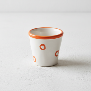 Tasses Pochoir Zafferano Grès 7 cl Lot 6 Pièces