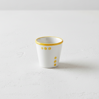Tasses Pochoir Zafferano Grès 7 cl Lot 6 Pièces