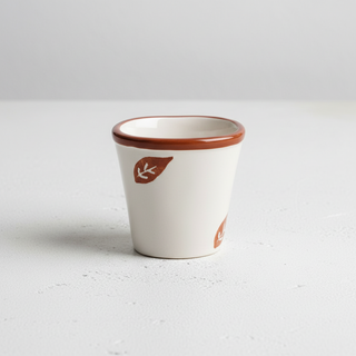 Tasses Pochoir Zafferano Grès 7 cl Lot 6 Pièces