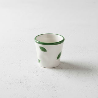 Tasses Pochoir Zafferano Grès 7 cl Lot 6 Pièces