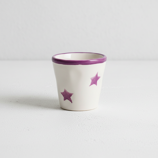 Tasses Pochoir Zafferano Grès 7 cl Lot 6 Pièces