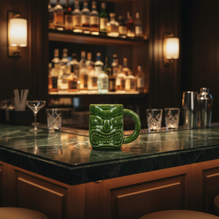 Tiki Mug Porcellana Verde 47 cl Maschera