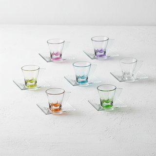 Set 6 Tazzine Espresso Fusion Colorate RCR Vetro