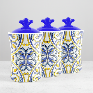 Tris barattoli ceramica Vietri