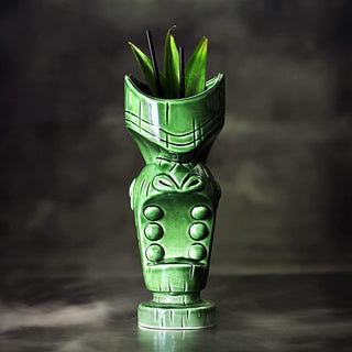 Tiki Mug Bocca Larga Ceramica Verde 65 cl