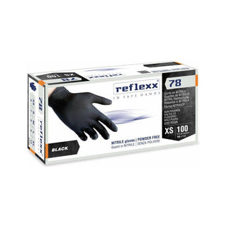 REFLEXX | GUANTI IN NITRILE NERI SENZA POLVERE 4 GR