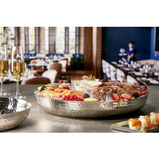 LEONE | VASSOIO MARTELLATO CM 40 ROTONDO ACCIAIO