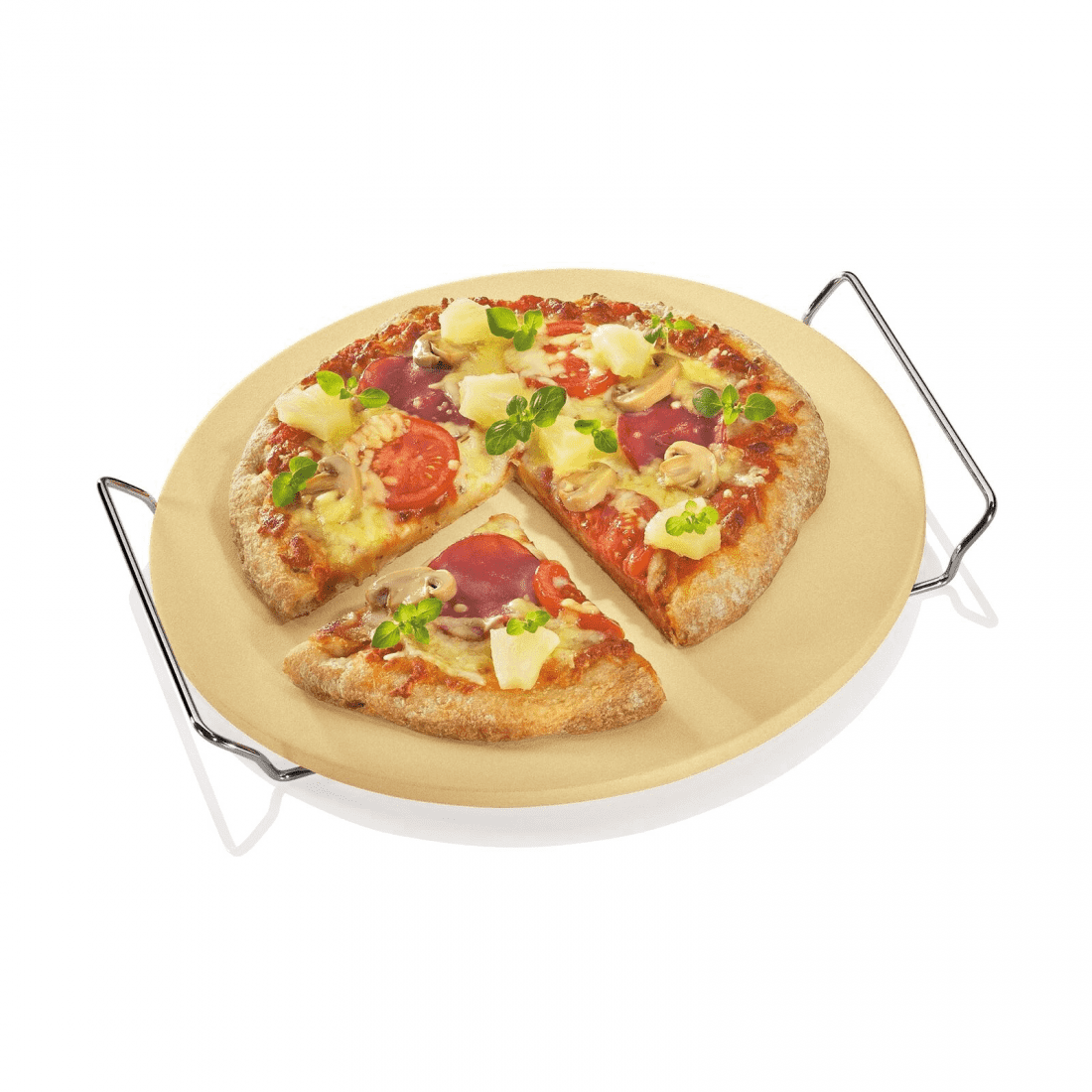 Pietra refrattaria Ø 36,5 cm rotonda per pizza per barbecue a carbone